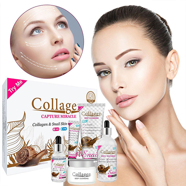 ست ۵ عددی مراقبت از پوست صورت کلاژن حلزون collagen 1